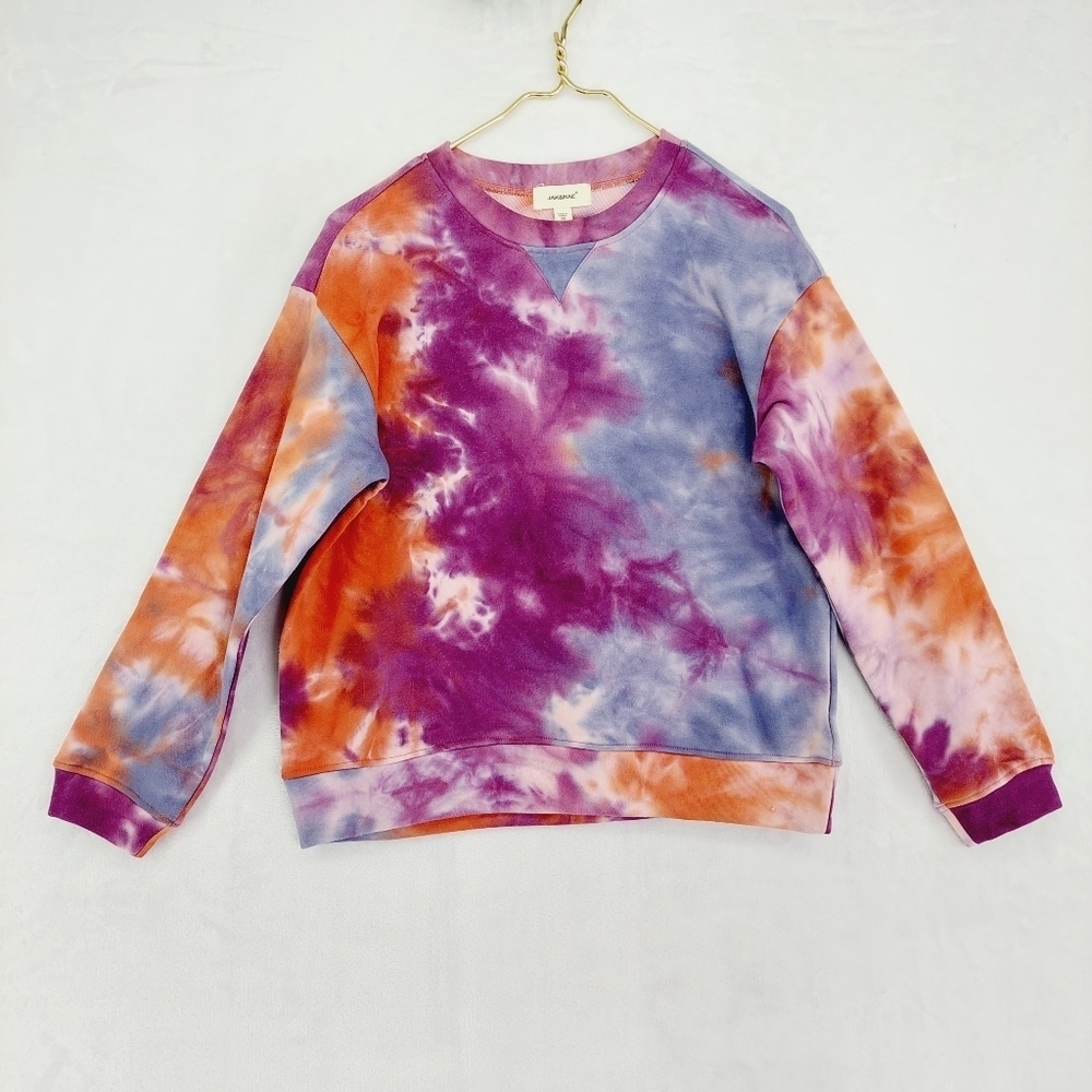 NWT Jak & Rae Leyton Pullover Multicolor Tie Dye Sweatshirt Long Sleeve P4335